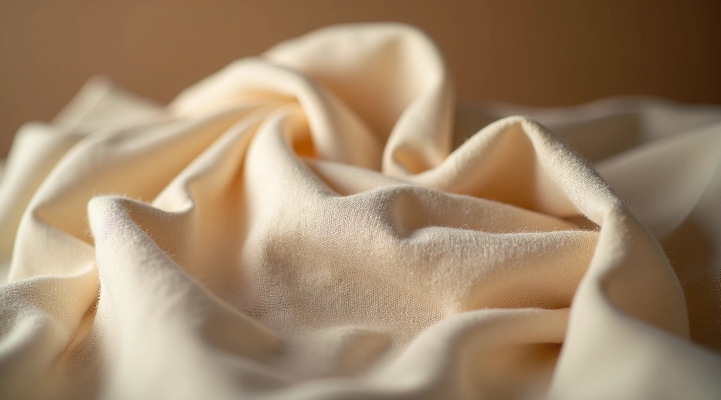 Premium handmade linen fabric with natural weaving texture