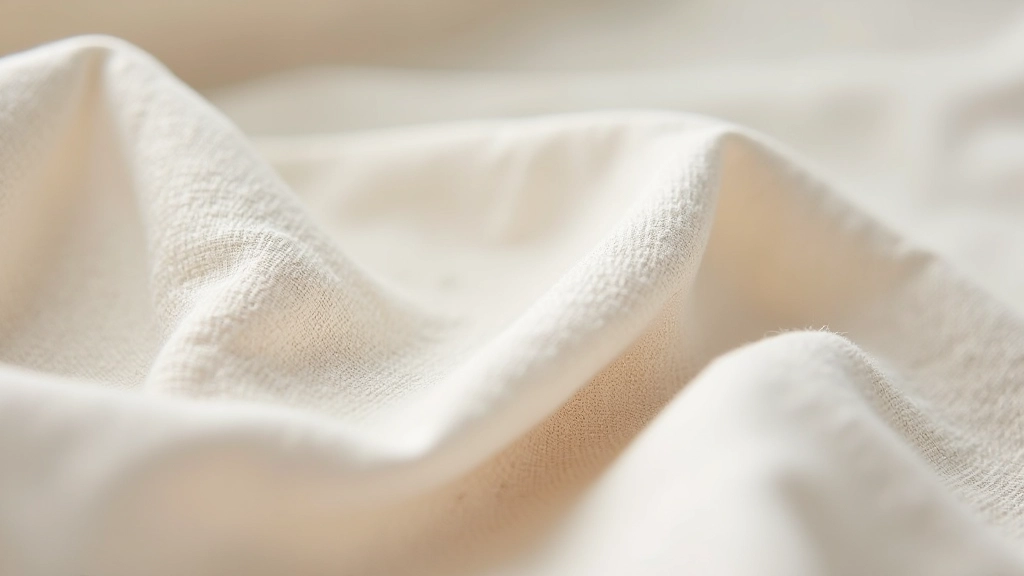 Close-up detail of linen fabric texture showing natural weave pattern and soft finish