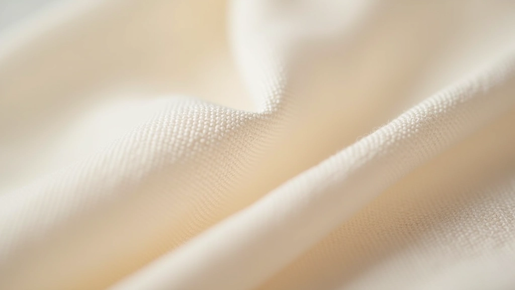 Close-up detail of natural linen fabric texture showing weave pattern in neutral tones