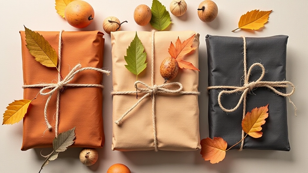 Seasonal linen wrapping collection with natural dyes