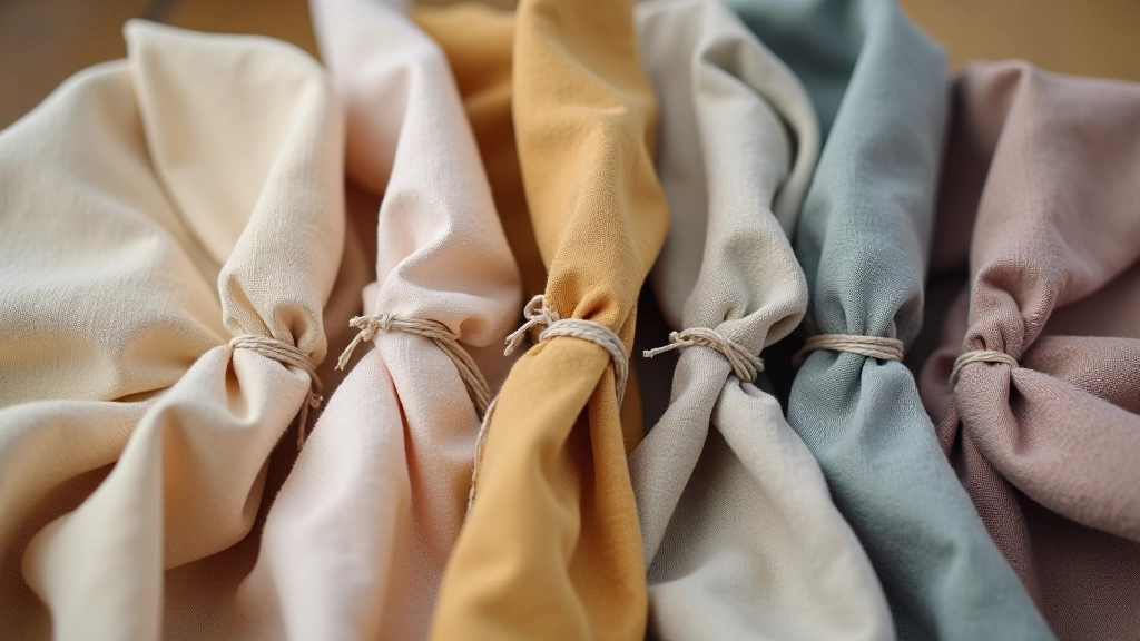 Linen wraps in different colors and textures displayed together